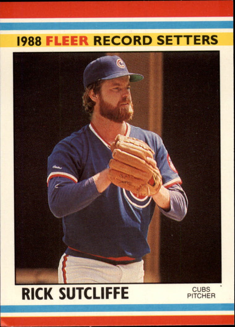1988 Fleer Record Setters Baseball Cards       040      Rick Sutcliffe